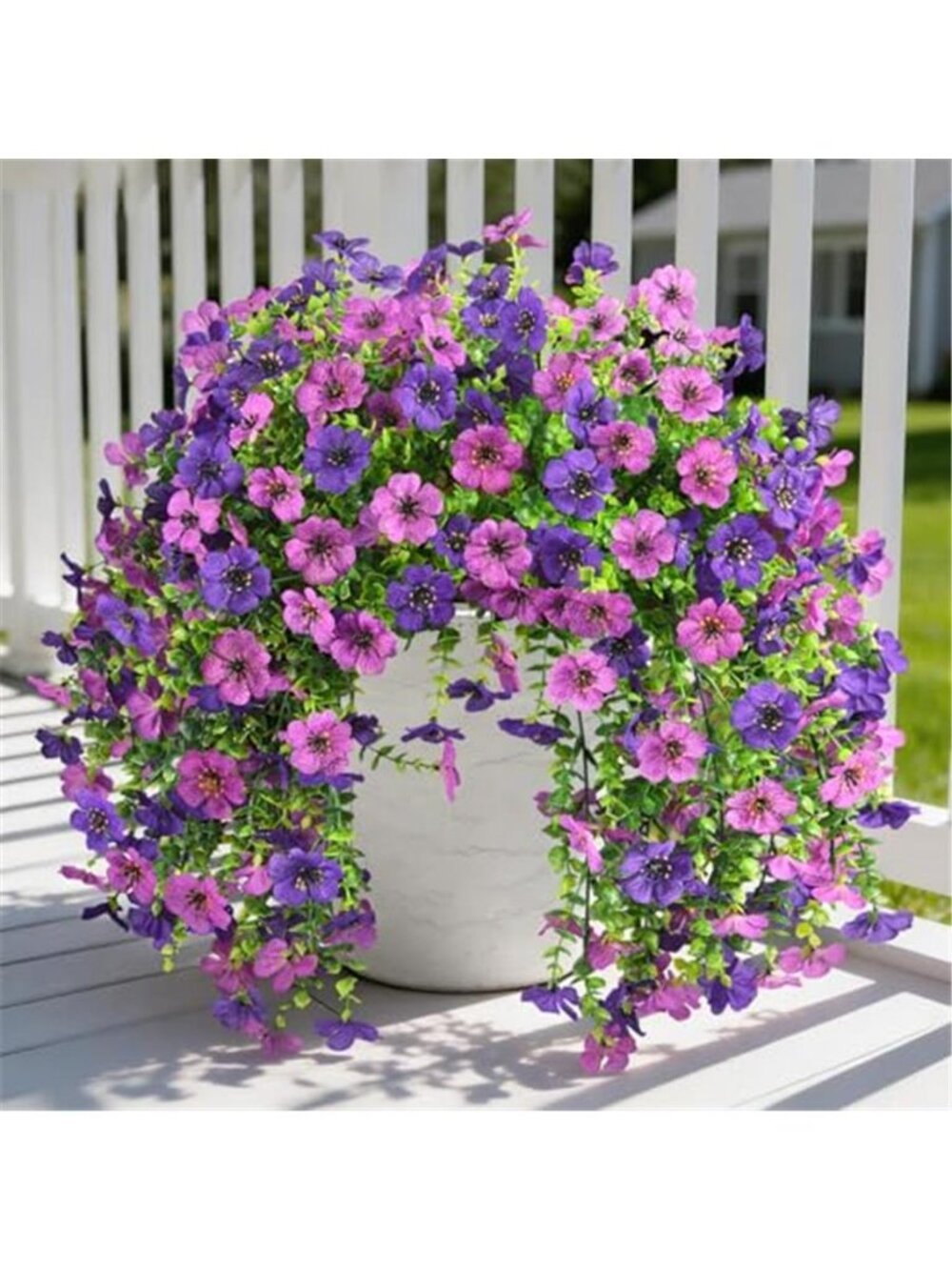 Artificial Daisy Flowers UV Resistant Faux Outdoor Porch Planter Decor 2 Pack
